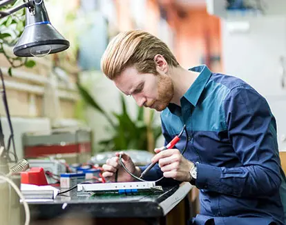 Man fixing computer